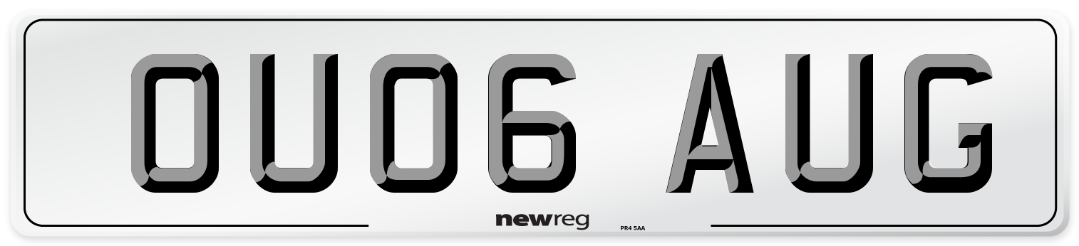 OU06 AUG Number Plate from New Reg